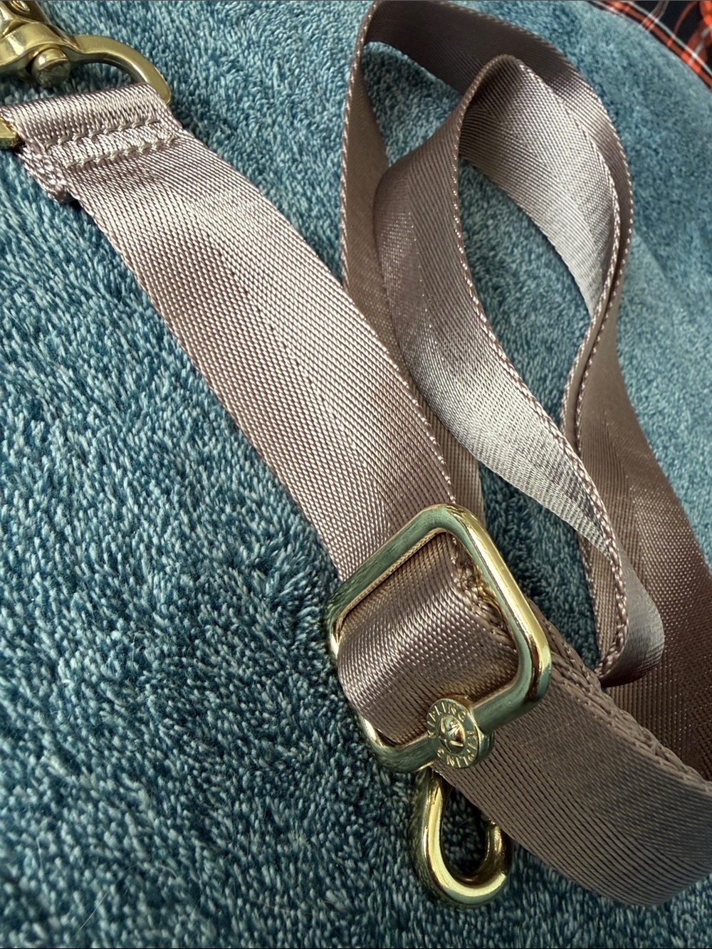 Kipling Taupe Crossbody Strap with Gold Hardware